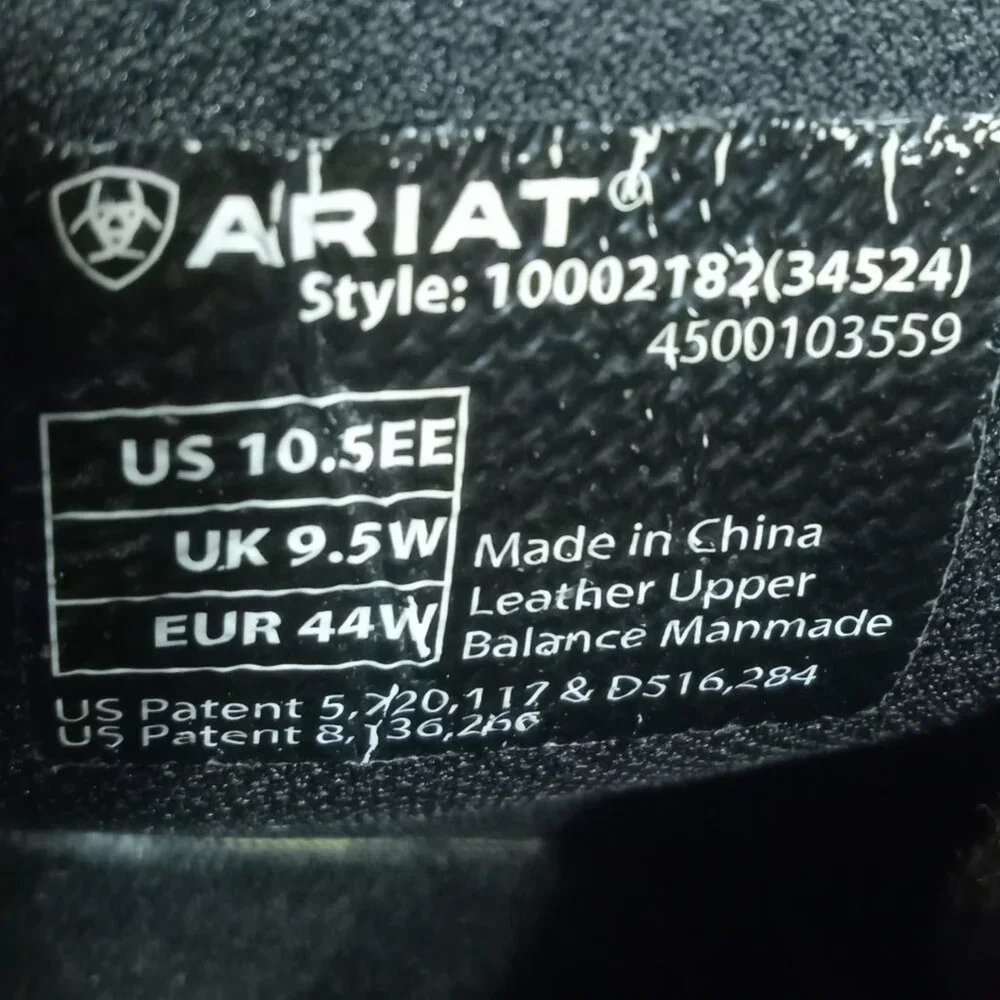 Ariat Men's Terrain Leather Hiking Boots 10002182 Size 10.5 EE
